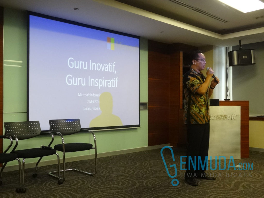 Benny Kusuma, Education Lead Microsoft Indonesia di acara 'Guru Inovatif, Guru Inspiratif', di kantor Microsoft Indonesia, Senin (2/5) (Foto: Genmuda.com/2016 Gabby)