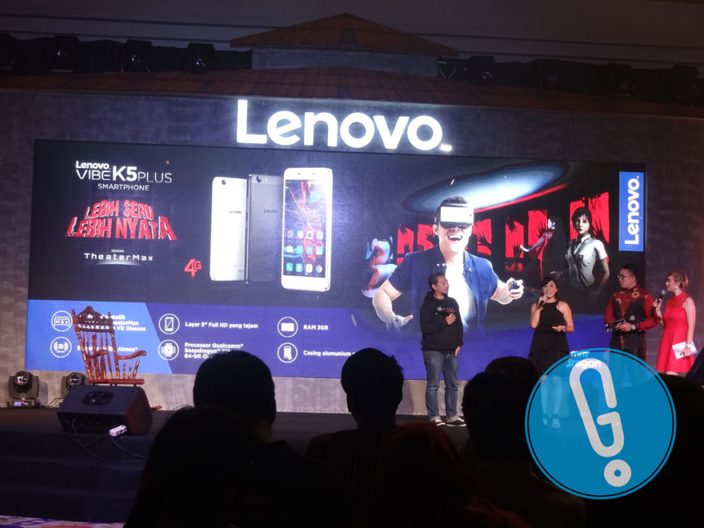 Perwakilan Digital Happiness, Rachmad Imron dan Miranda Vania Warokka di acara Media Launch New Lenovo VIBE K5 Plus di kawasan Kuningan, Jakarta, Selasa (19/7) (Foto: Genmuda.com/2016 Gabby)